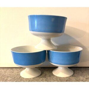 3 pc. Vintage Japanese Porcelain Blue and White Sherbet/Dessert Cups  # 2999